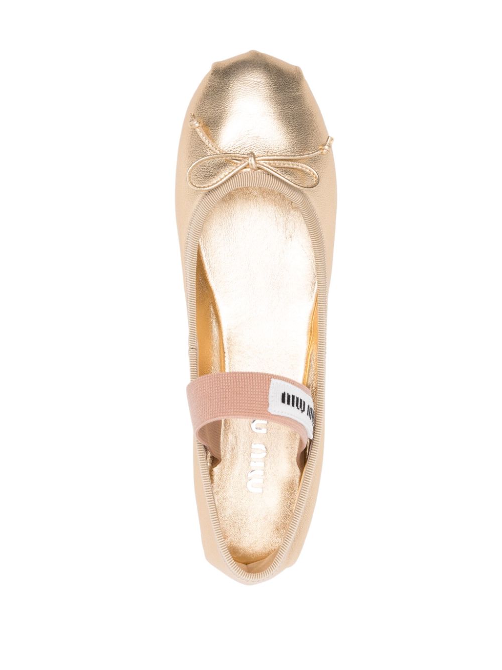 Miu Ballerina's met logoband Goud