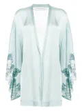 Carine Gilson lace-trim silk robe - Blue