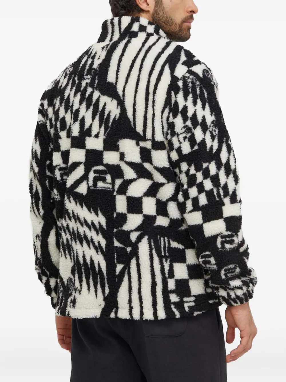 Fila Textured Zip-up Jacket In Black