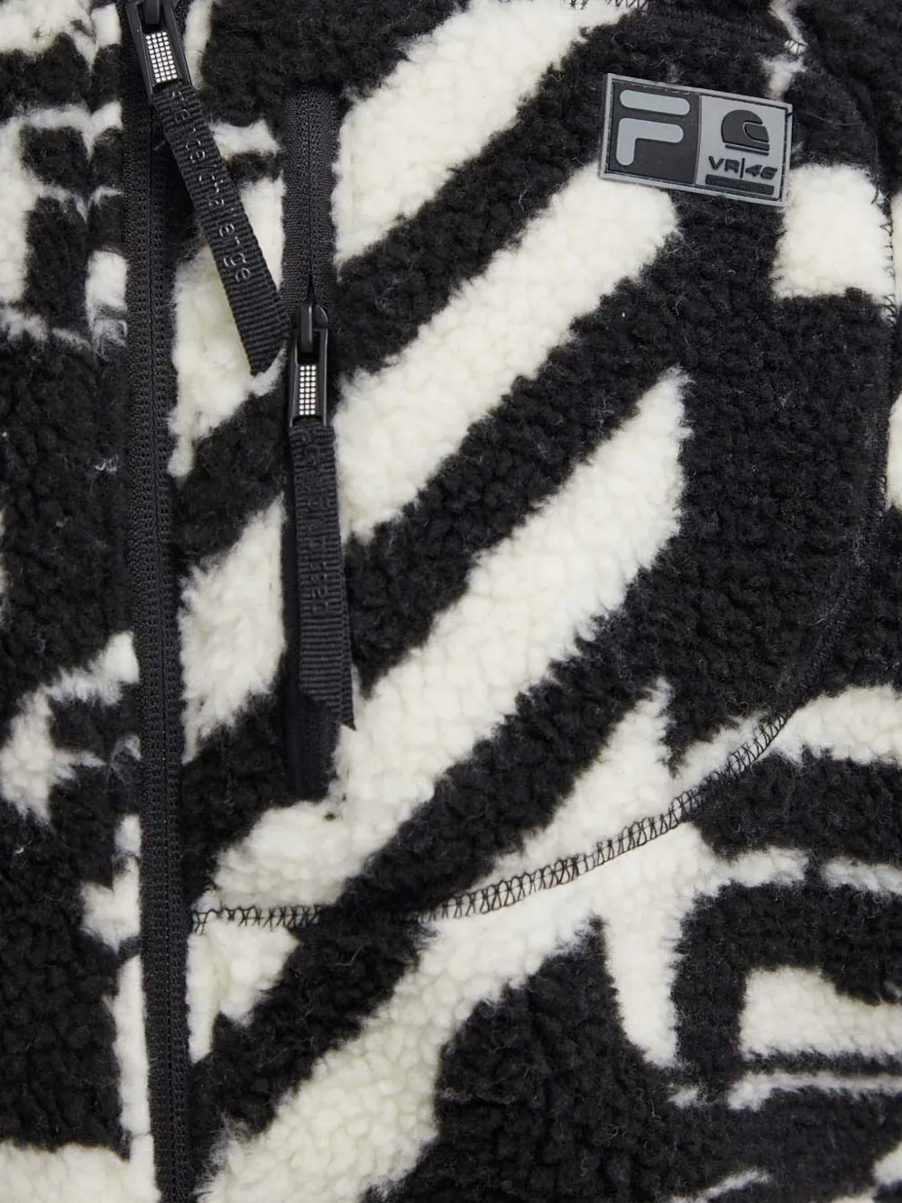 Fila Textured Zip-up Jacket In Black