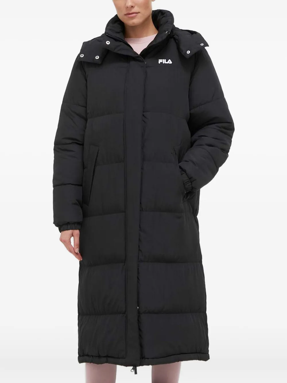 Fila Braunfels Hooded Puffer Coat In Black