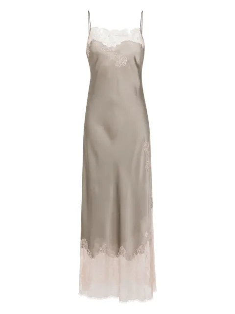 Carine Gilson vestido largo con cuello cuadrado