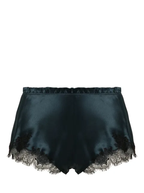 Carine Gilson shorts de seda con detalle de encaje