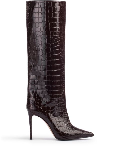 Le Silla Eva 120mm croc-embossed leather boots Women