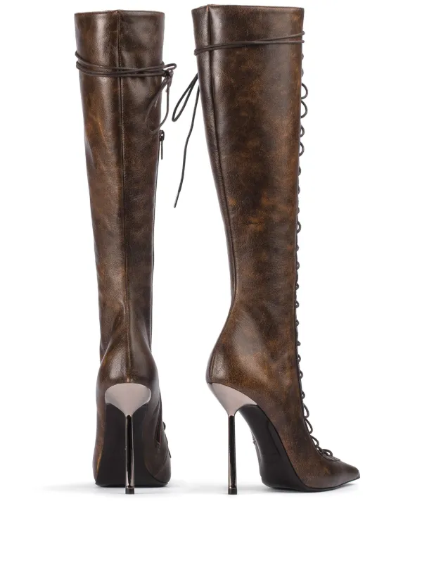 ロングブーツ LE SILLA Black leather Colette boots (4251B100MBPPNEM 377) COLETTE BOOT 100 mm NERO | Le Silla