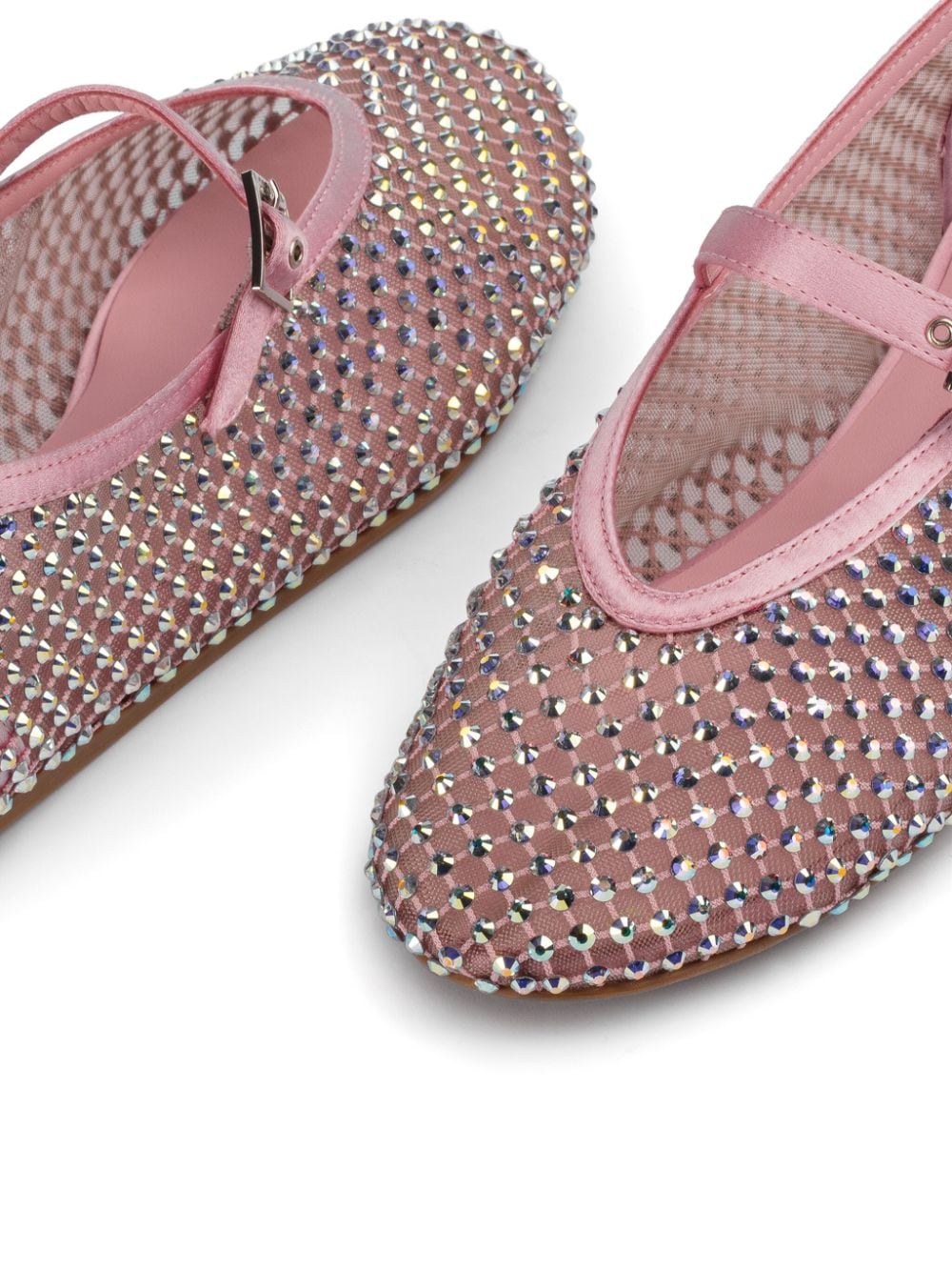 Shop Le Silla Gilda Crystal-embellished Ballerina Shoes In Pink