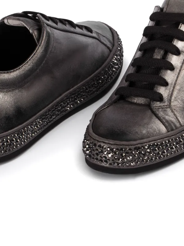 Le silla  クリスタルレザースニーカー　イタリー製 Le silla クリスタルレザースニーカーイタリー製