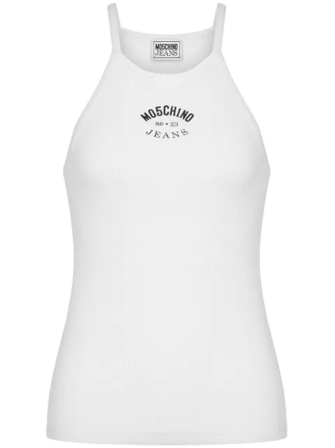 MOSCHINO JEANS cotton blend logo tank top