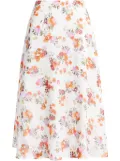 Aje floral-print midi skirt - White