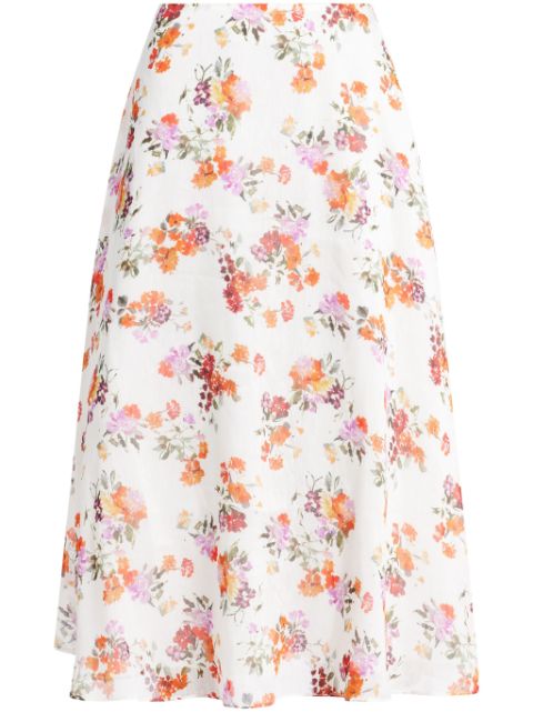 Aje floral-print midi skirt