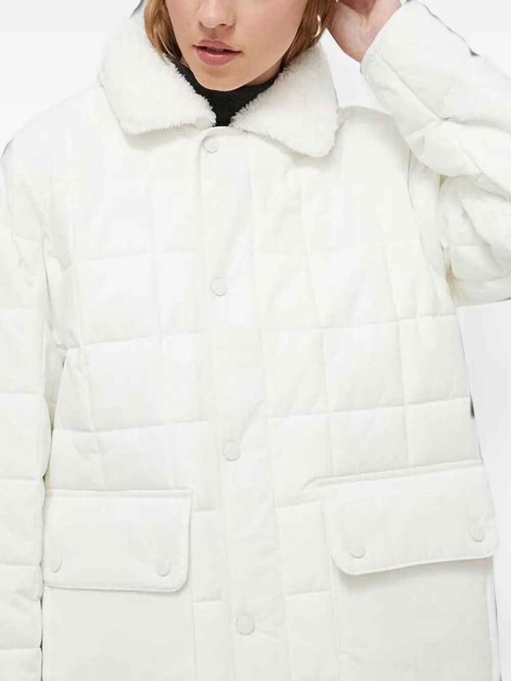 Vans faux-fur-collar puffer jacket Wit