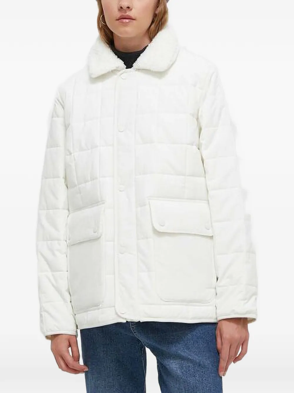 Vans faux-fur-collar puffer jacket Wit
