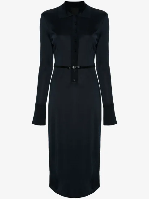 Givenchy belted polo-collar midi dress