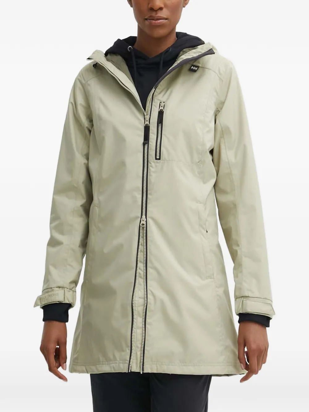 Helly Hansen Zipped Hooded Raincoat In Neutral