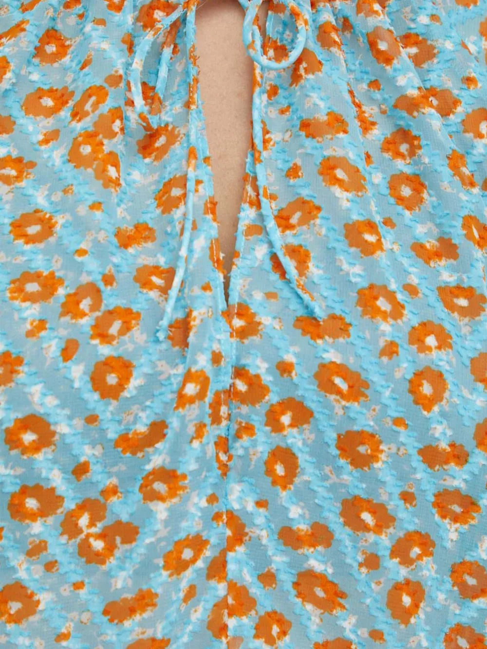 Samsoe & Samsoe Ruffled Floral Top In Blue