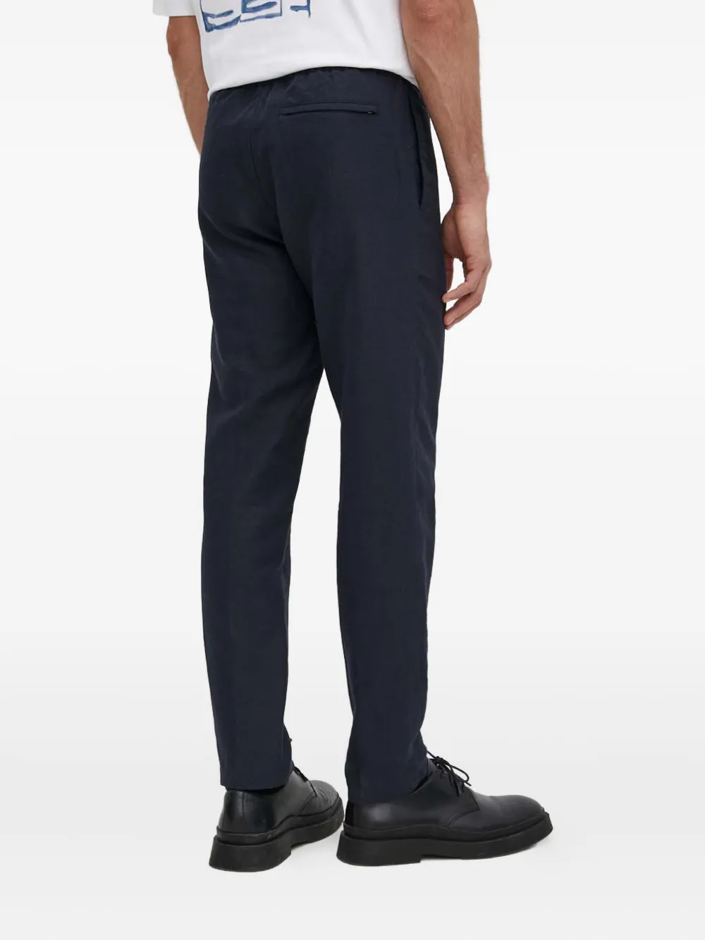 Samsoe & Samsoe Elastic-waist Side-pocket Trousers In Blue