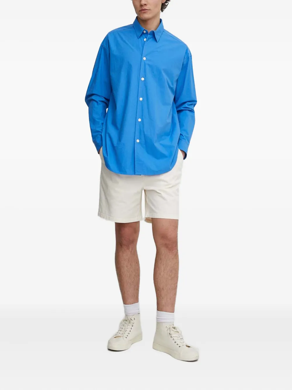 SAMSOE SAMSOE Overhemd met knopen - Blauw