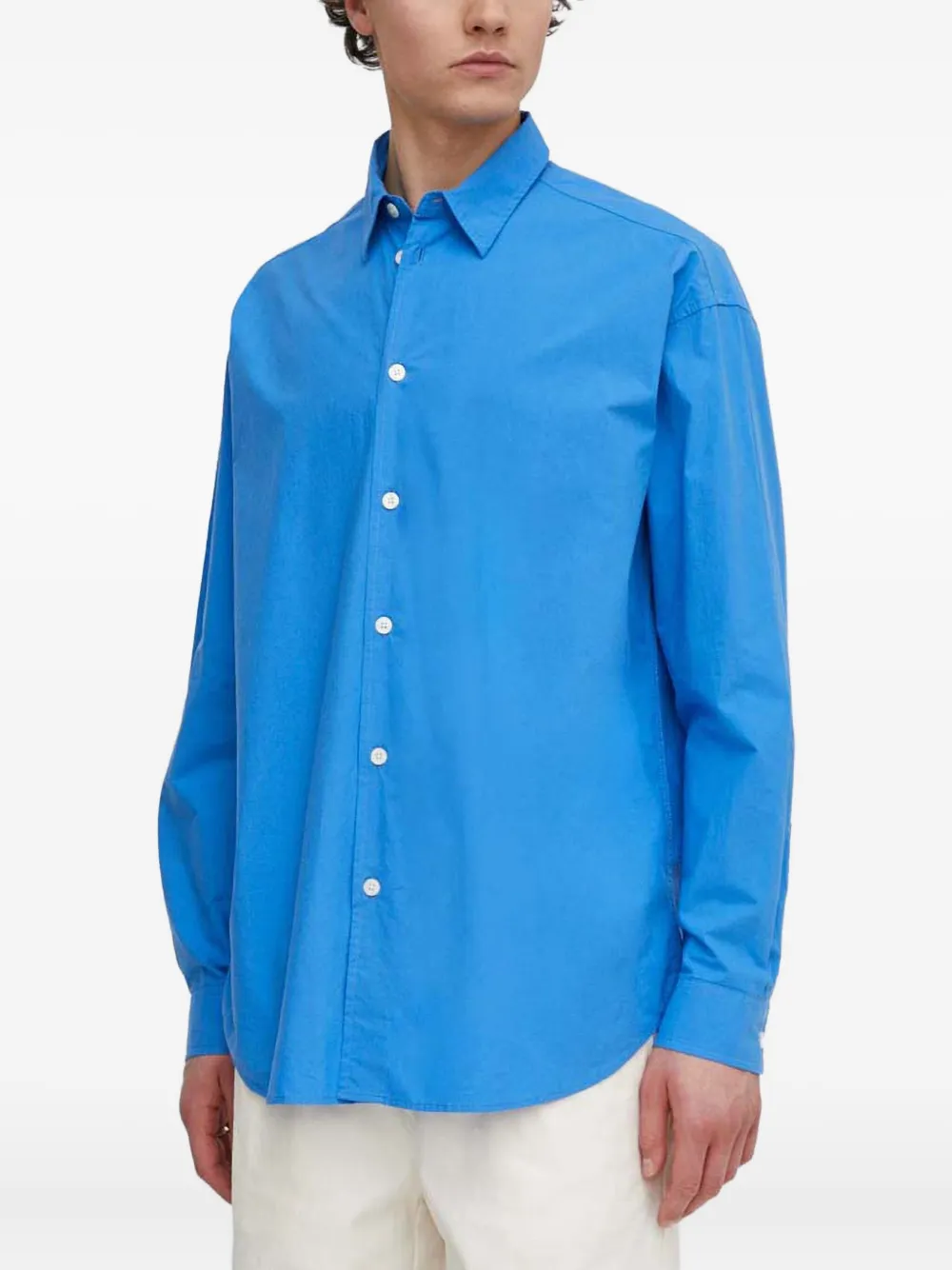 Samsoe & Samsoe Buttoned Long-sleeve Shirt In Blue