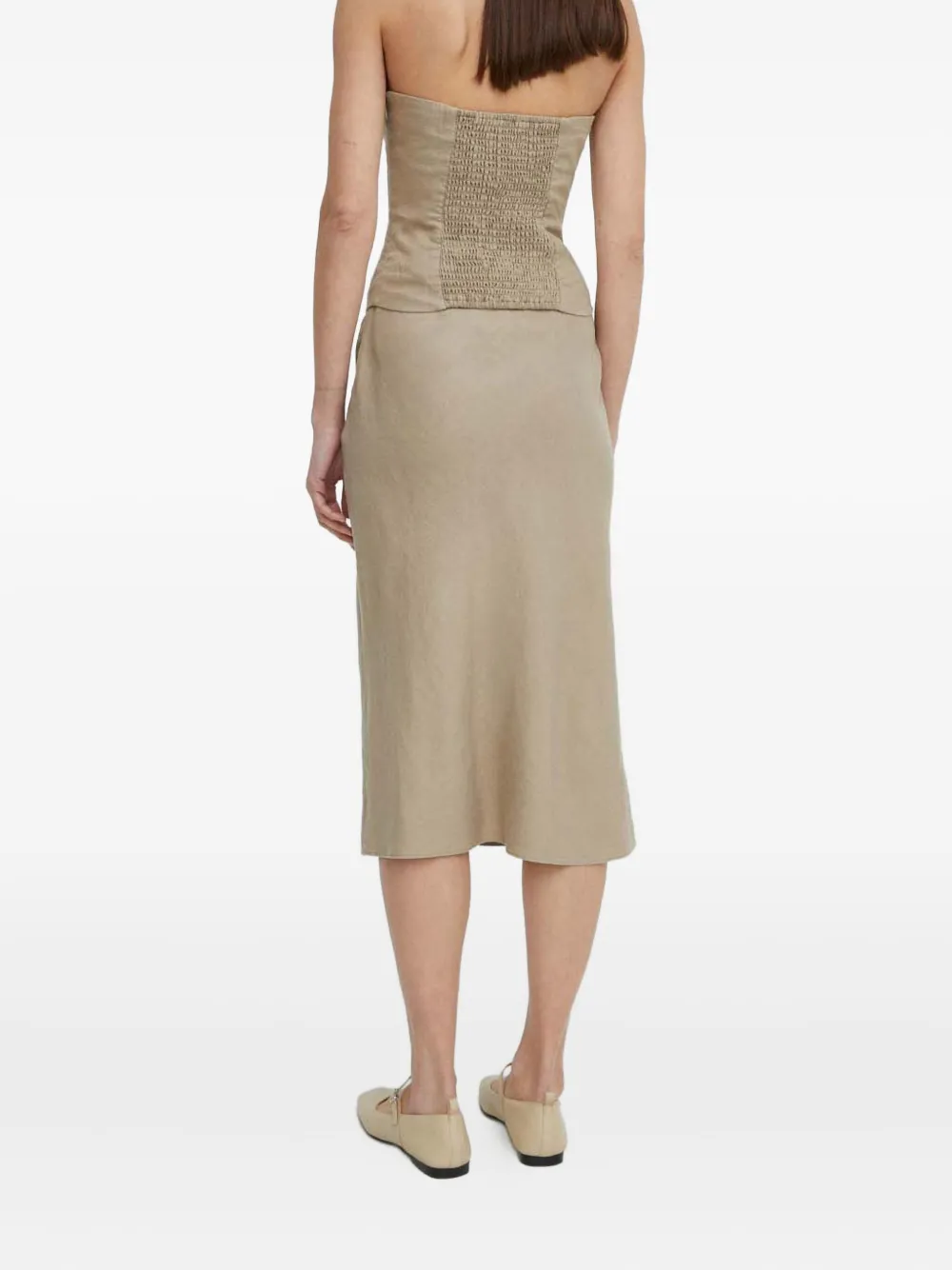 Samsoe & Samsoe Saagneta Zip Midi Skirt In Neutral