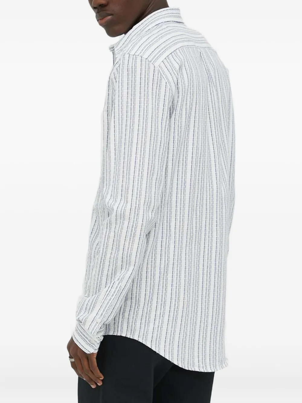 Samsoe & Samsoe Striped-pattern Long-sleeve Shirt In White