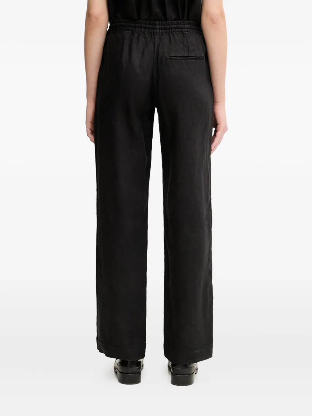 Samsoe & Samsoe Drawstring Straight Trousers In Black