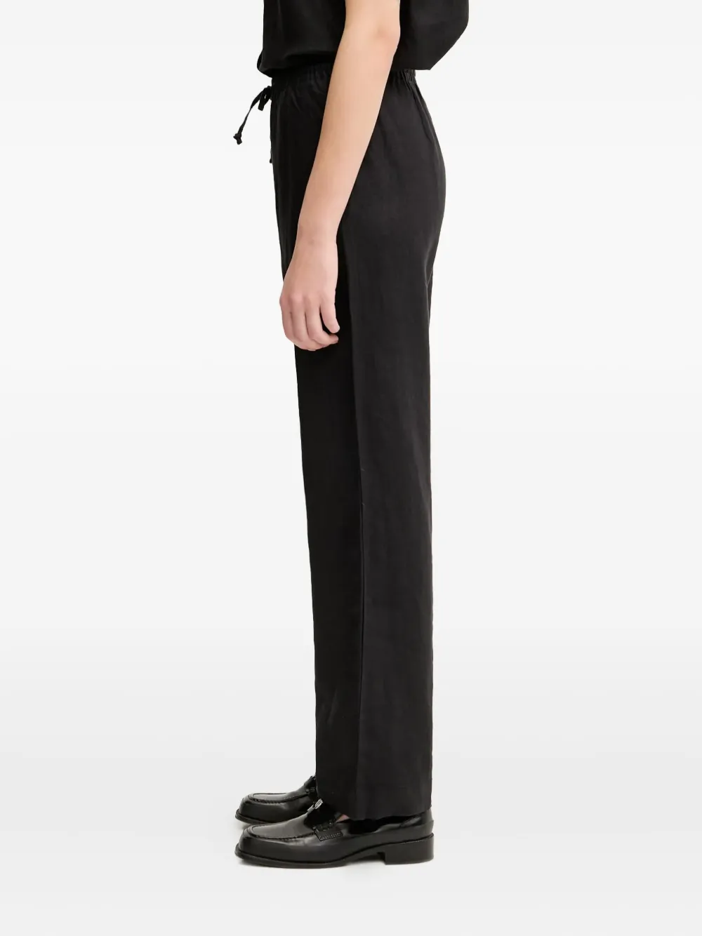 Samsoe & Samsoe Drawstring Straight Trousers In Black