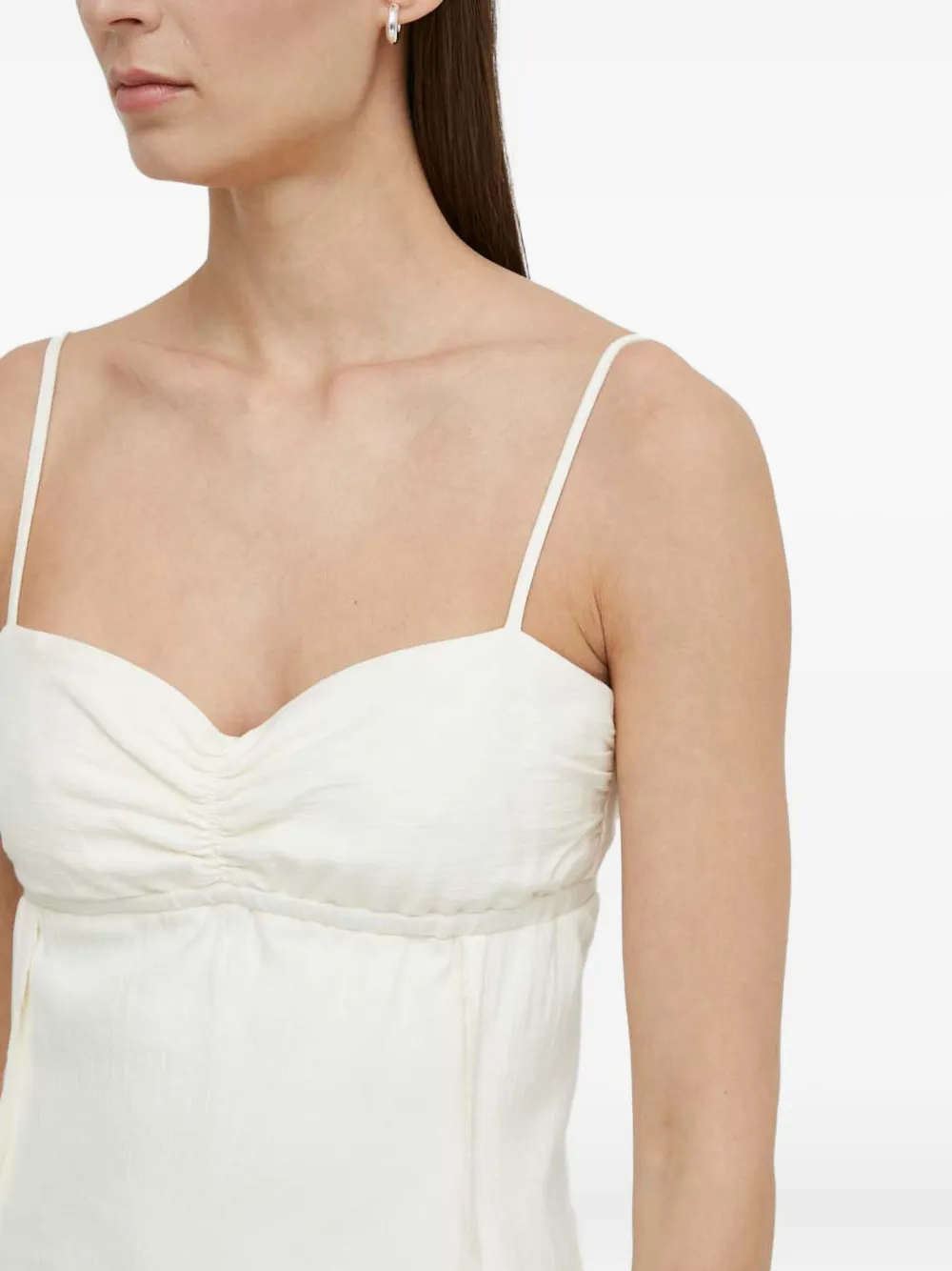 SAMSOE Midi-jurk met ruches Beige