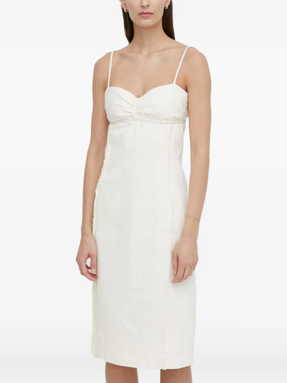 SAMSOE SAMSOE ruched-bust midi dress | Neutrals | Image 1