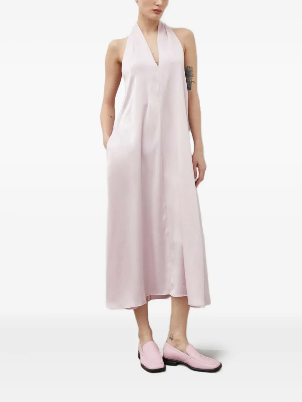 SAMSOE SAMSOE Sacille halterneck pocket midi dress | Pink | Image 1