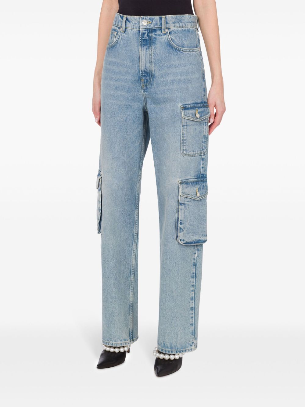 Shop Moschino Jeans Mid-rise Straight-leg Jeans In Blue