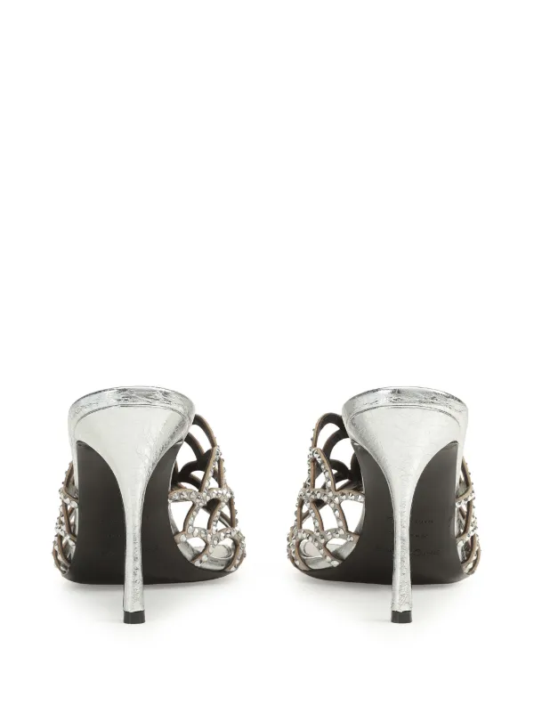 Sergio Rossi Mermaid 90mm crystal-embellished Mules | Silver