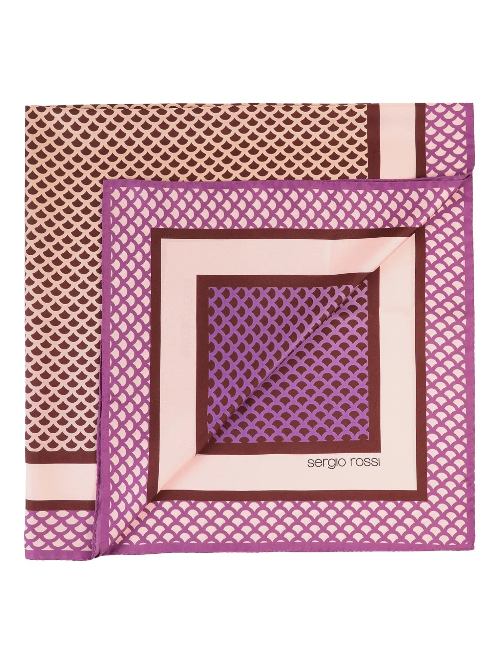 Sergio Rossi mermaid scale-pattern silk scarf Roze
