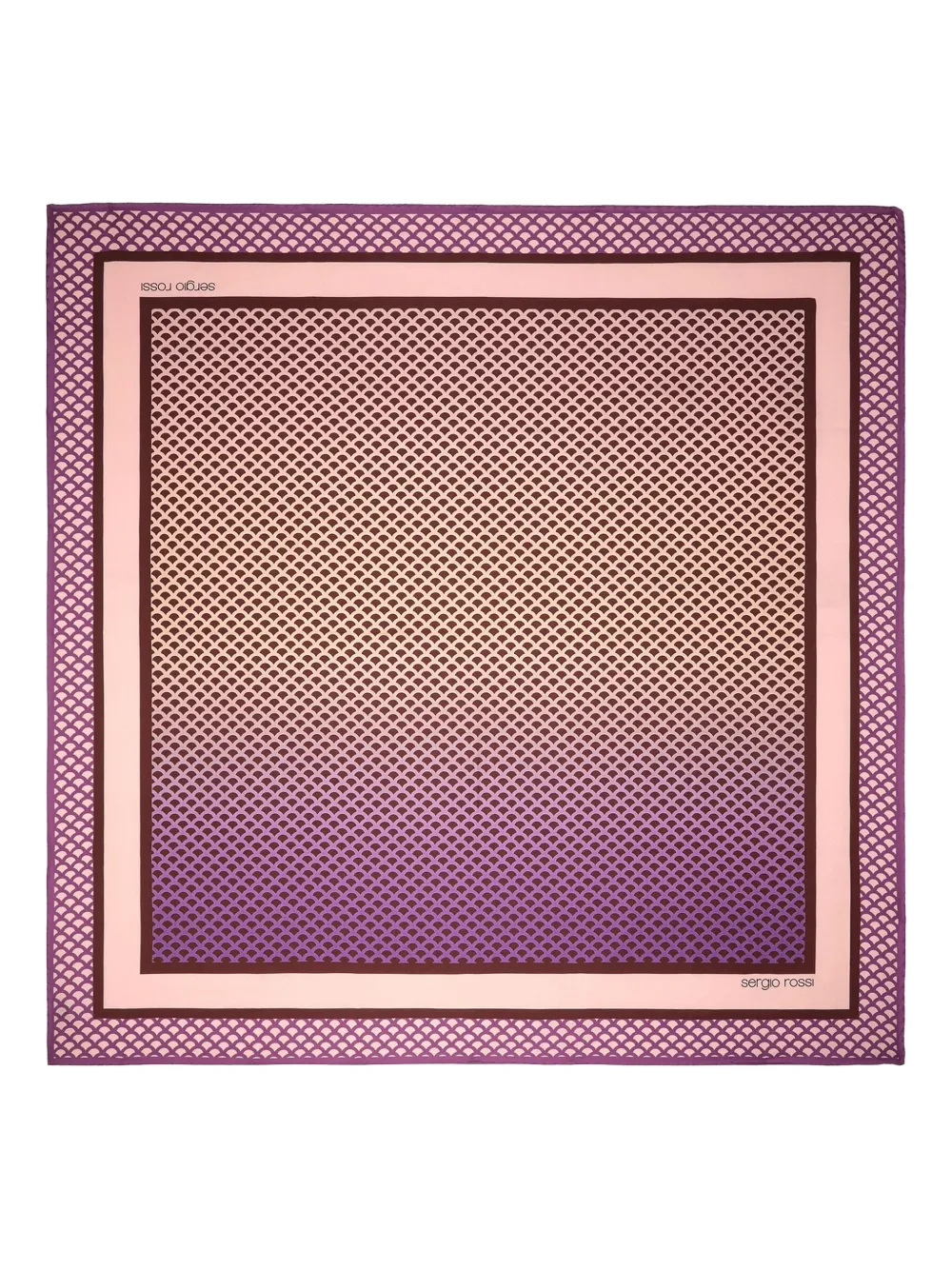 Sergio Rossi mermaid scale-pattern silk scarf Roze