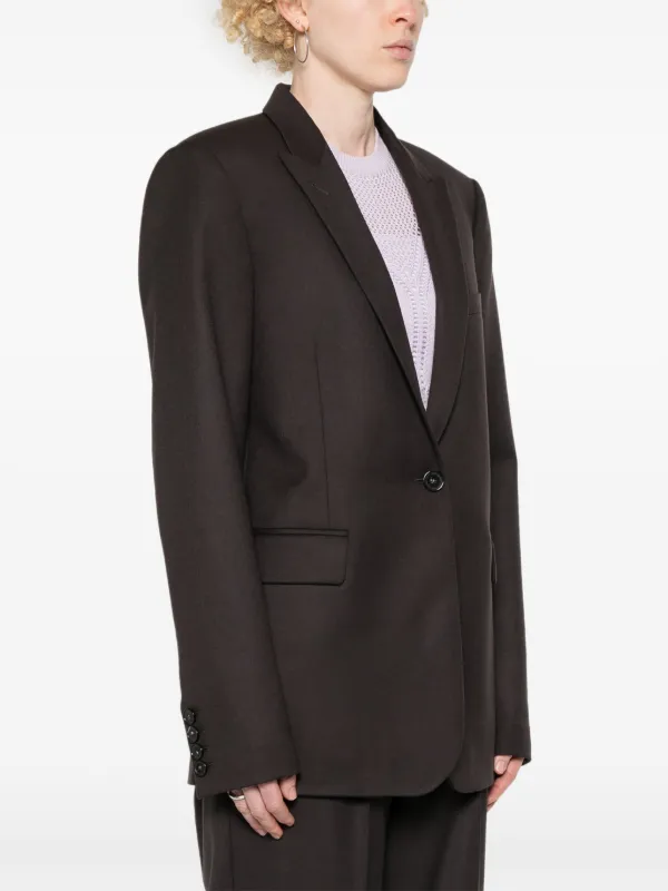 Stella McCartney single-breasted Wool Blazer | Brown | FARFETCH