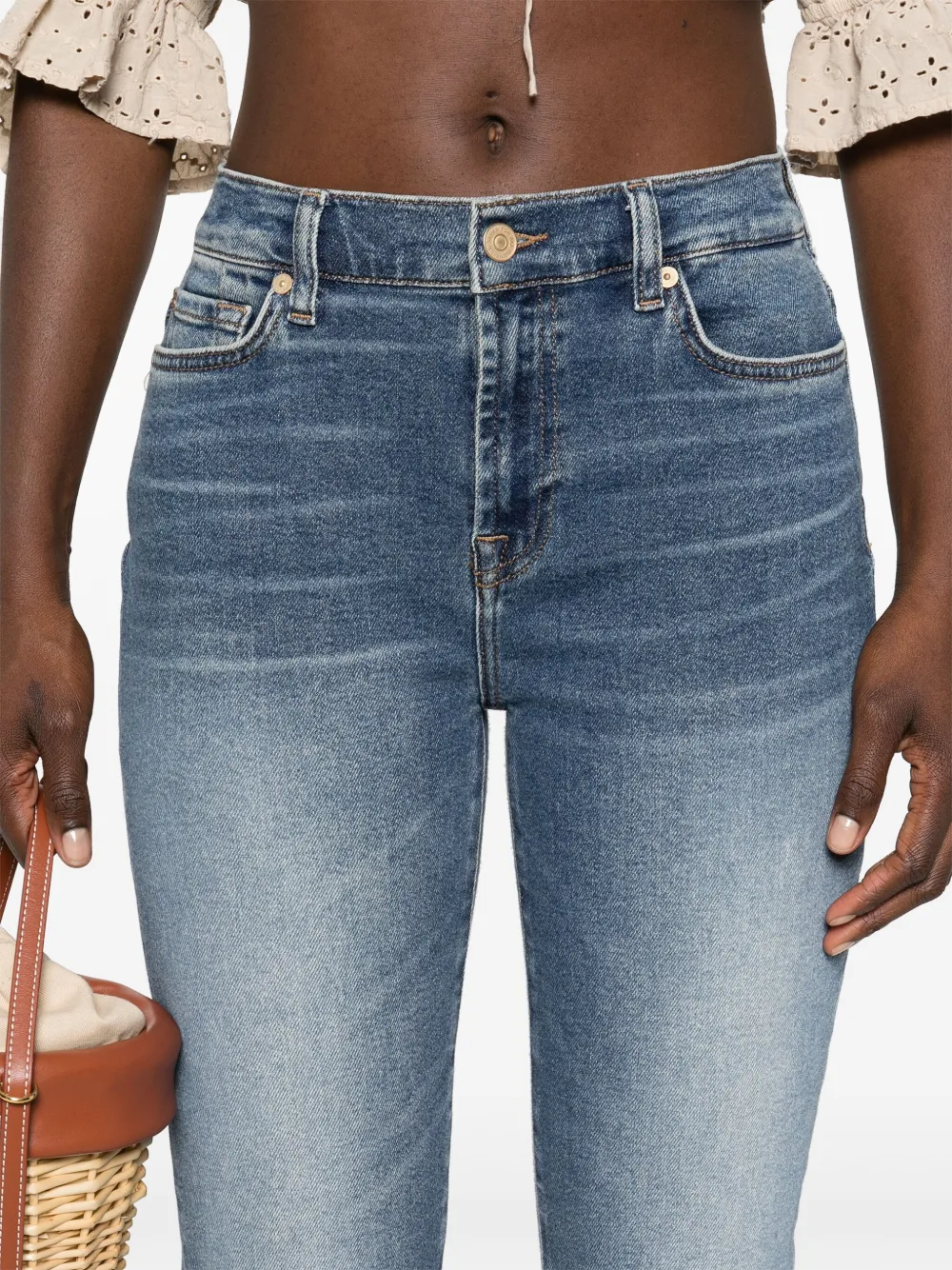 7 FOR ALL MANKIND DAISY MID-RISE CROPPED JEANS