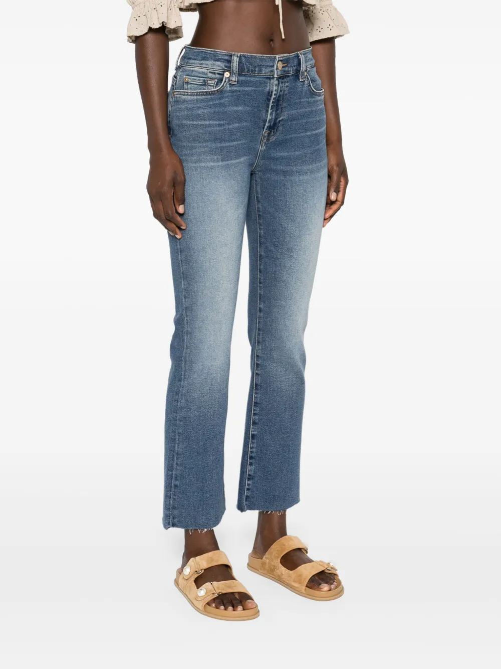 7 FOR ALL MANKIND DAISY MID-RISE CROPPED JEANS