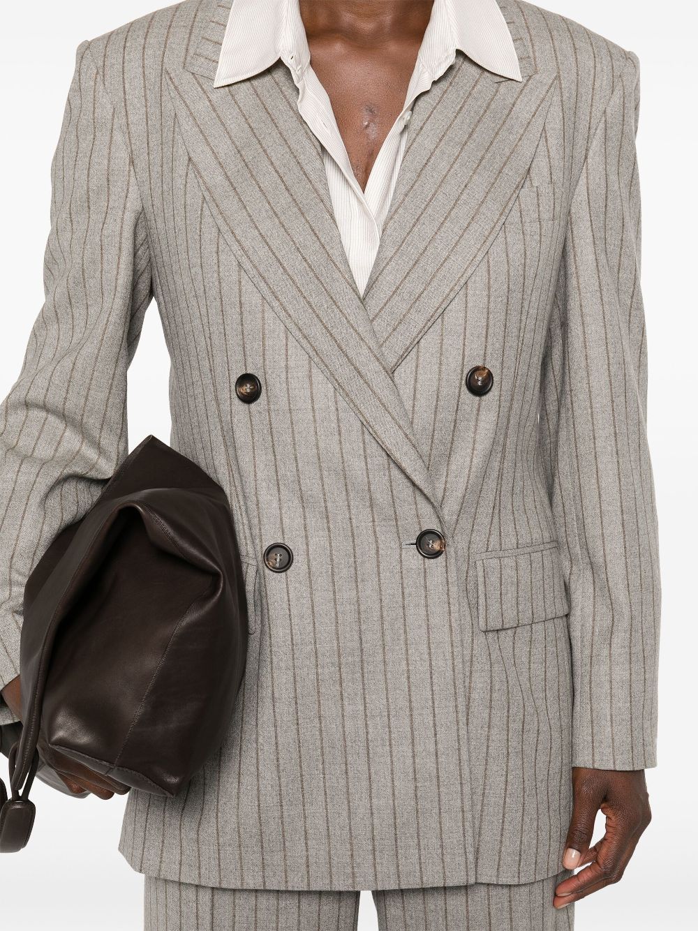 Brunello Cucinelli striped double-breasted blazer Women