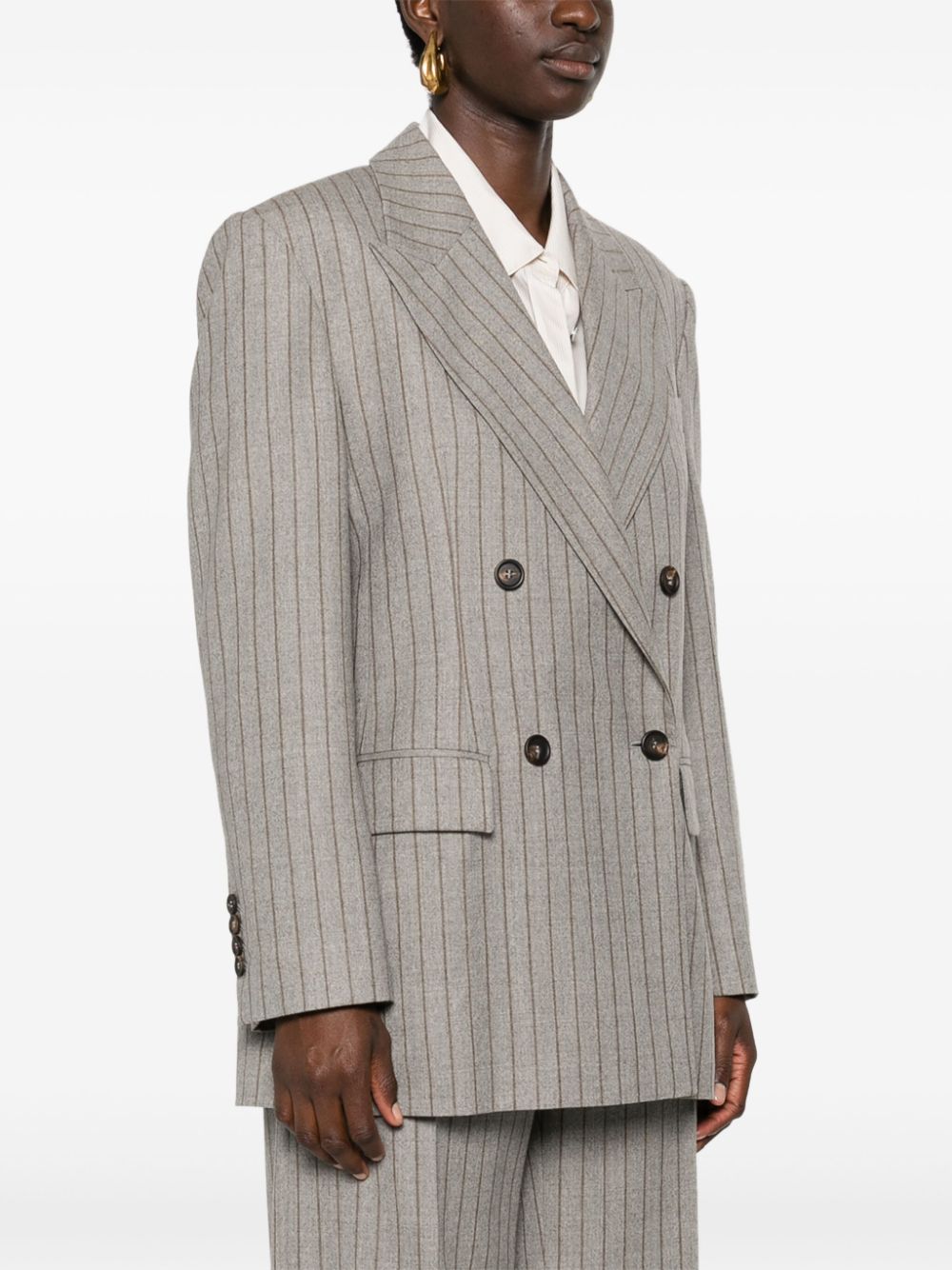 Brunello Cucinelli striped double-breasted blazer Women