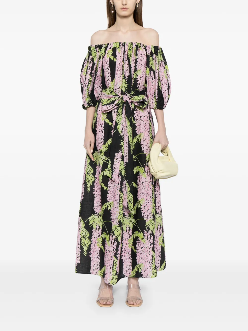 Bernadette Zaza off-shoulder maxi dress - Zwart