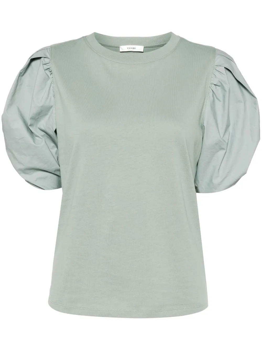 FRAME T-shirt met geplooid detail Groen