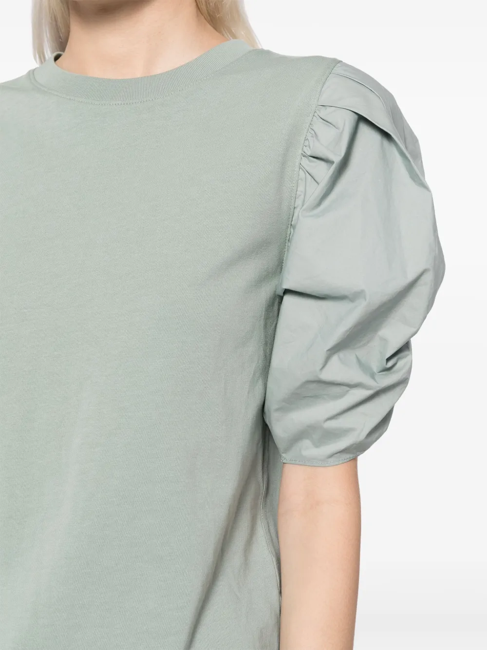 FRAME T-shirt met geplooid detail Groen