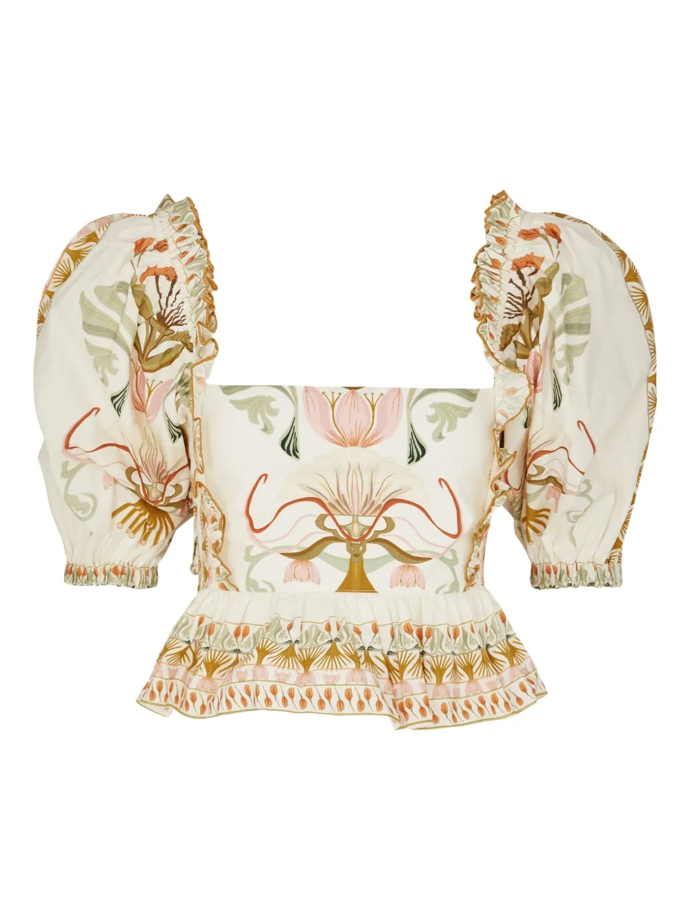 LUG VON SIGA Daphne floral-print top - Toni neutri