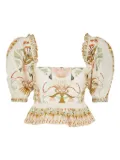 LUG VON SIGA Daphne floral-print top - Neutrals