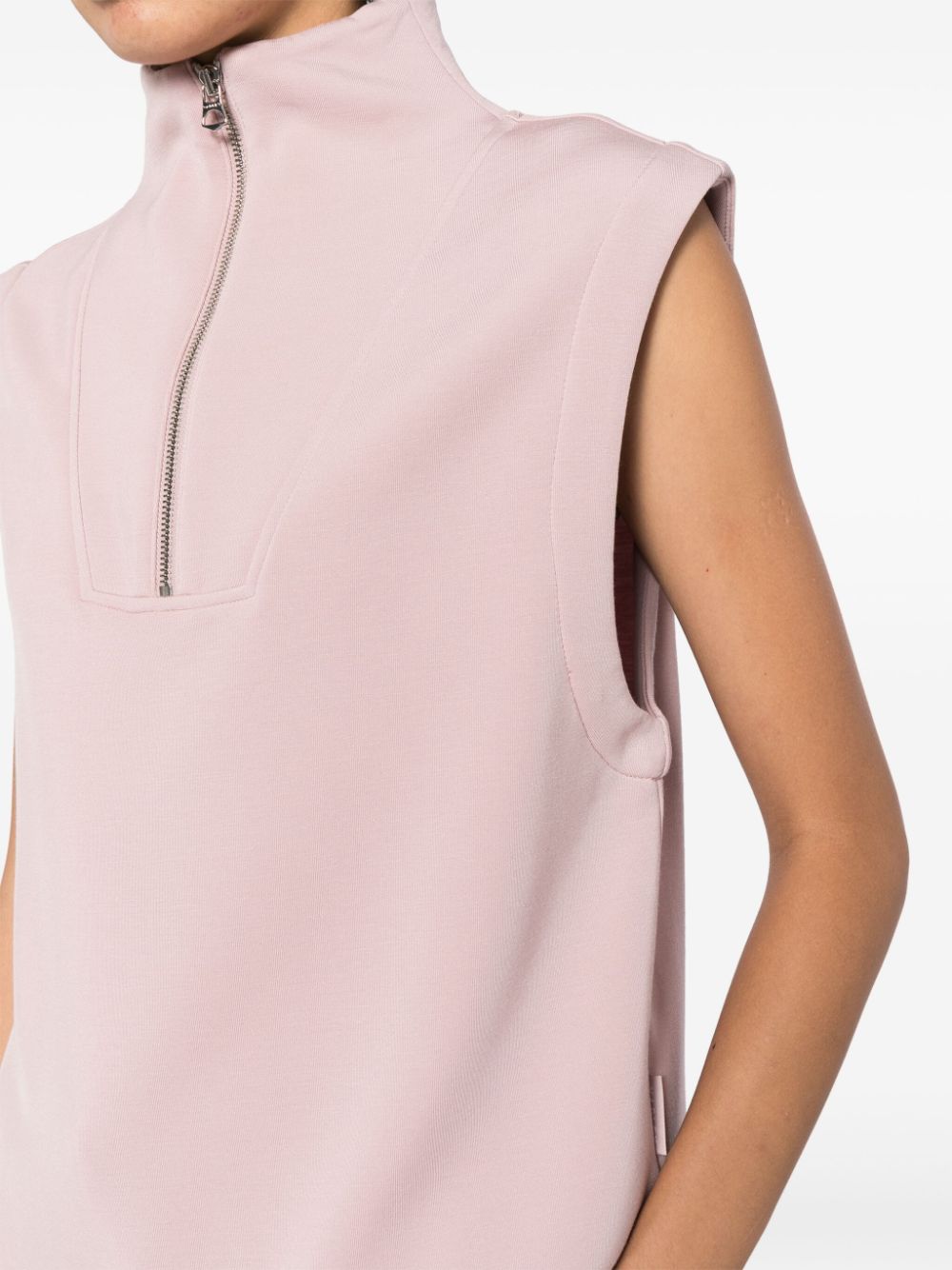 Shop Varley Magnolia Half-zip Tank Top In Pink