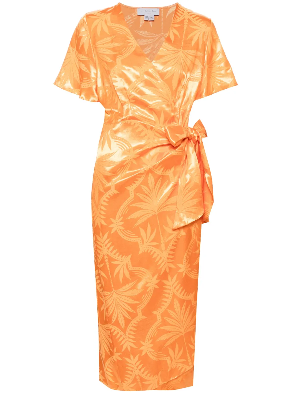 NEVER FULLY DRESSED Vienna palm print dress | Orange | Image 1