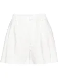 alice + olivia pleat-detail wide-leg shorts - White