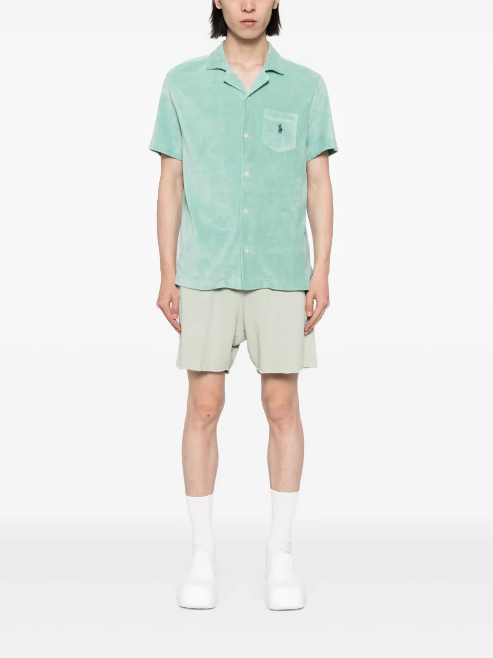 Polo Ralph Lauren Badstof overhemd met logo-reliëf - Groen