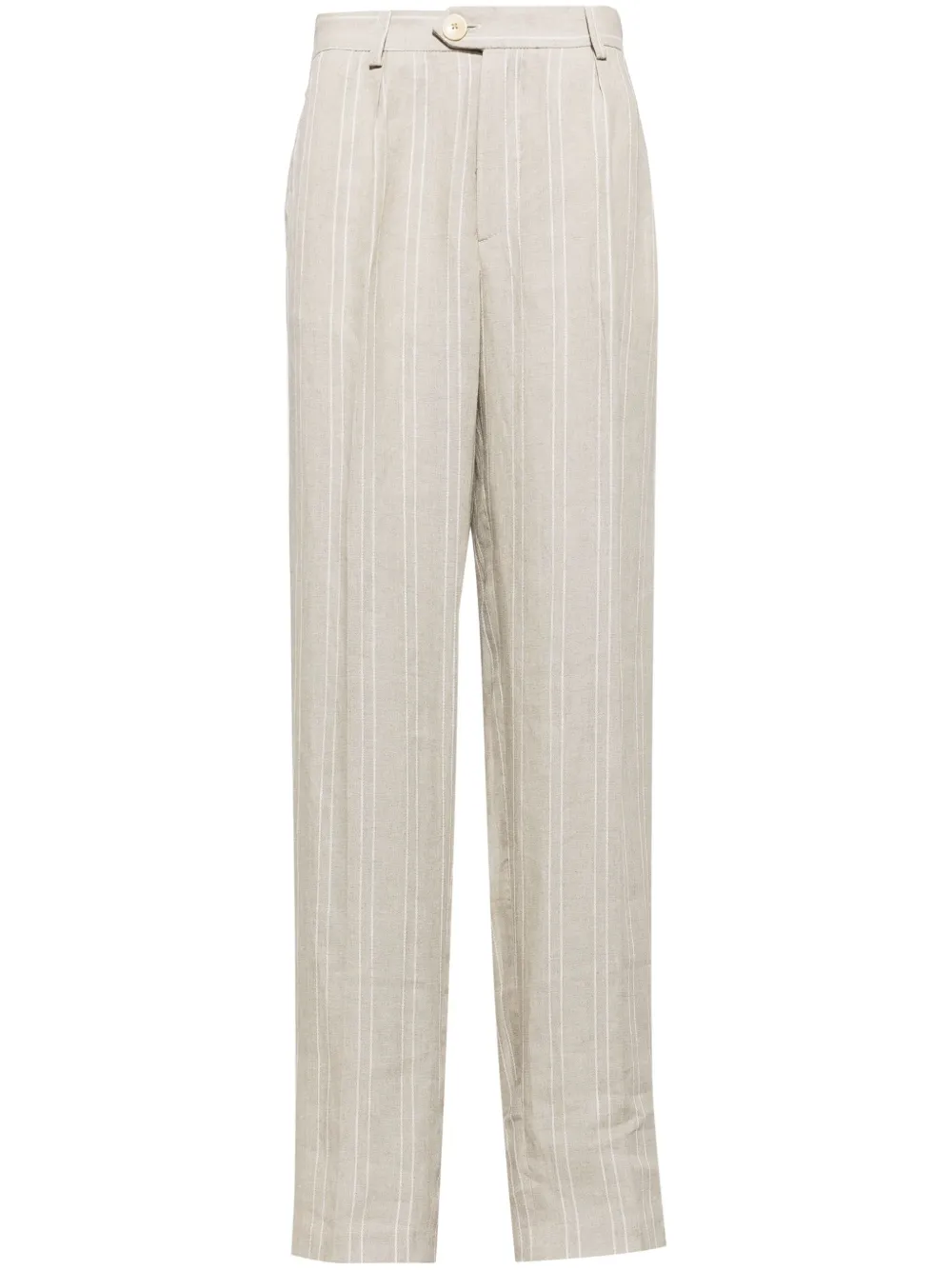 Oliver Spencer straight-leg linen trousers | Neutrals | Image 1