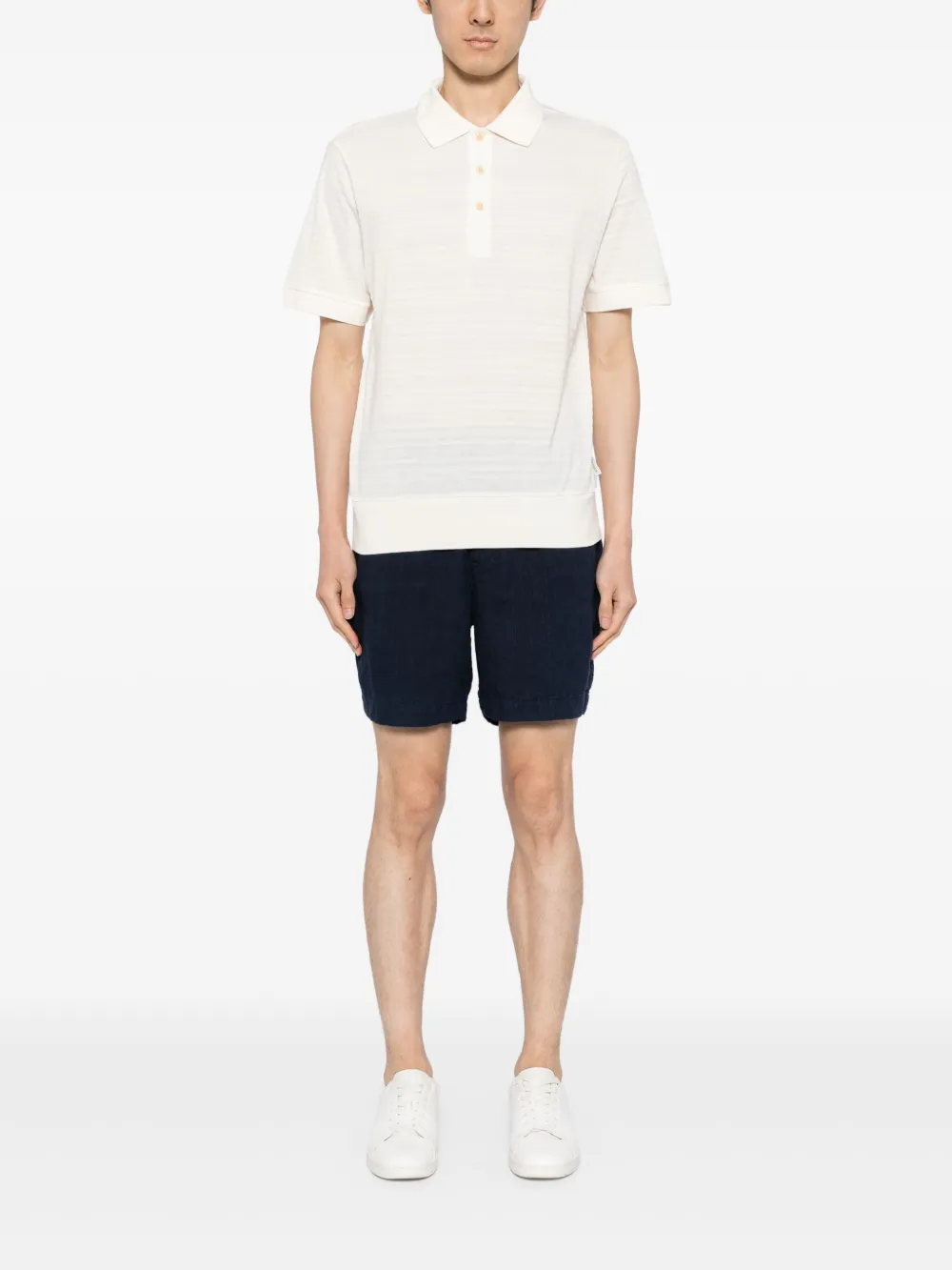 Oliver Spencer Straight linnen shorts - Blauw