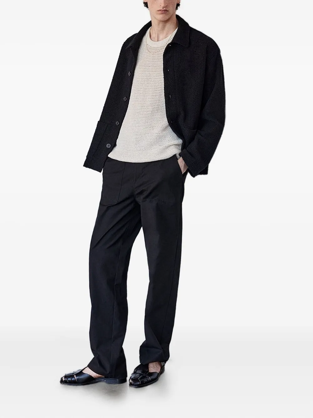 FRAME button-fastening trousers - Zwart